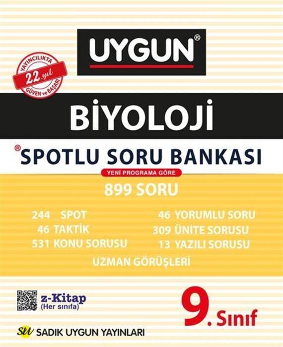 9. Sınıf Biyoloji Spotlu Soru Bankası Sadık Uygun Yayınları - 1