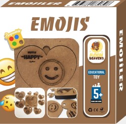 Ahşap Emojiler Eğitici Öğretici Geliştirici Boyanabilir Ahşap Sağlıklı Oyuncak - Moon Beavers