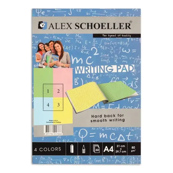 Alex Schoeller A4 80 Gr 60.Lı Blok.Renk.Çizgili Alx-7666 - 1