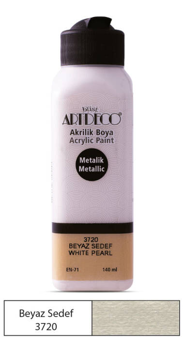 Artdeco Akrilik Boya 140 ML Metalik Beyaz 071R-3720 - 1