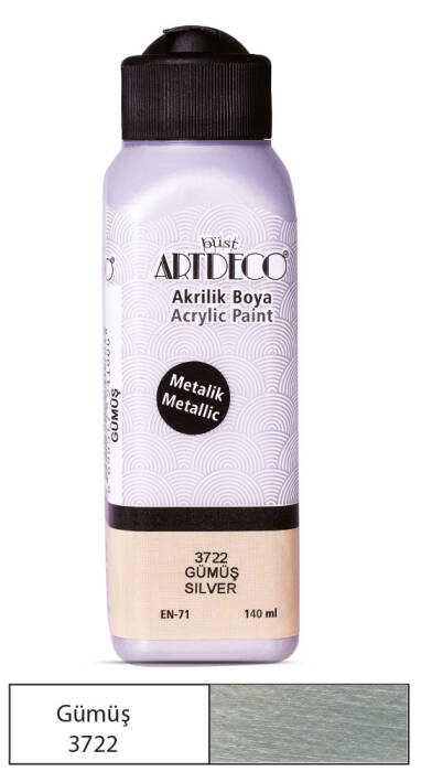 Artdeco Akrilik Boya 140 ML Metalik Gümüş 071R-3722 - 1