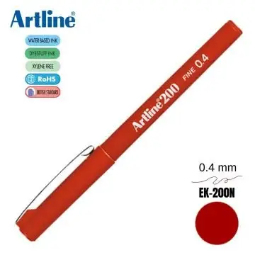 Artline Fineliner 0.4 Mm Koyu Koyu Kırmızı EK-200N - 1