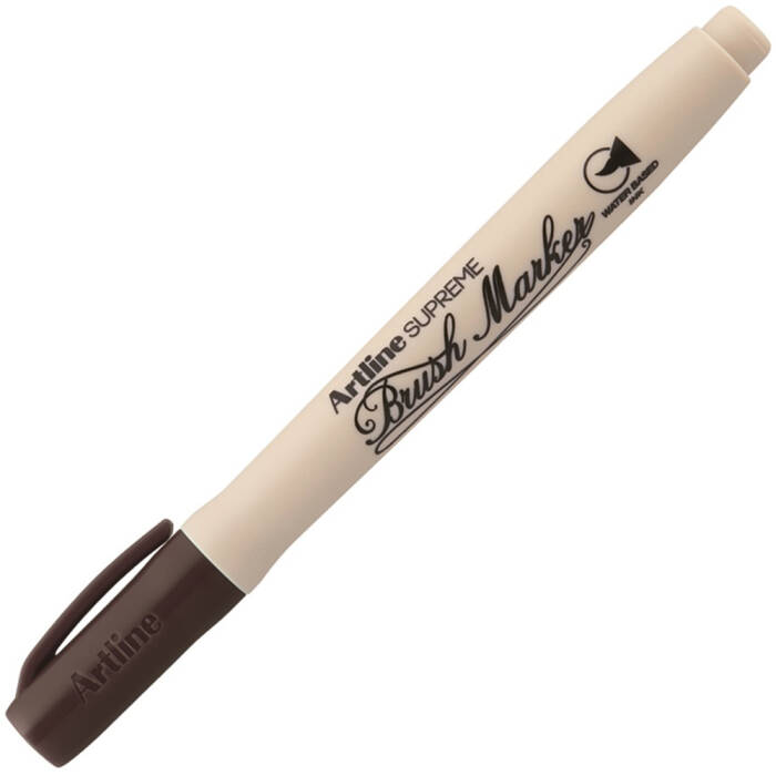 Artline Supreme Brush Marker Dark Brown Adet - 1