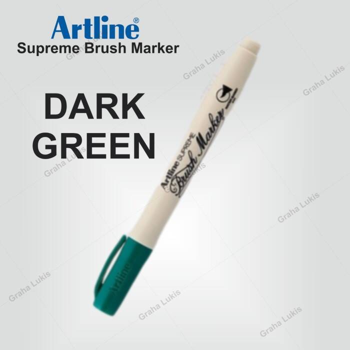 Artline Supreme Brush Marker Dark Green - 1