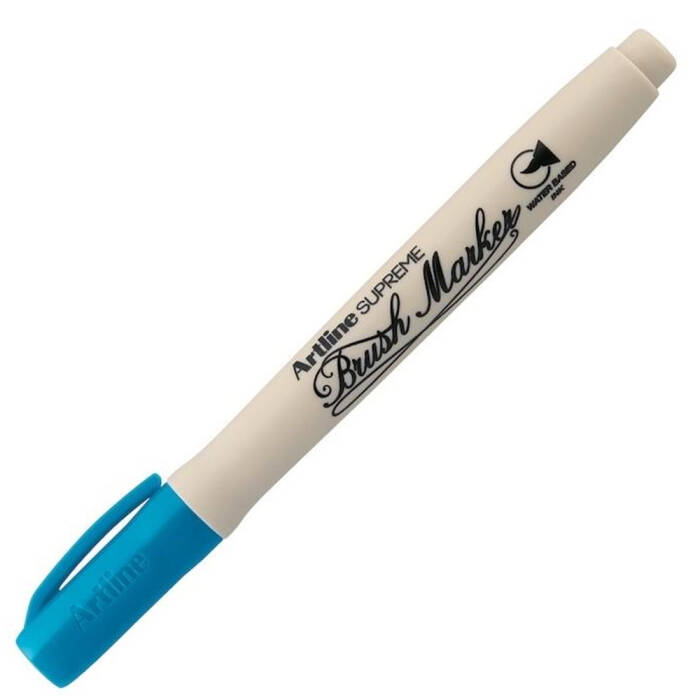 Artline Supreme Brush Marker Esnek Fırça Uçlu Kalem Gök Mavisi - 1