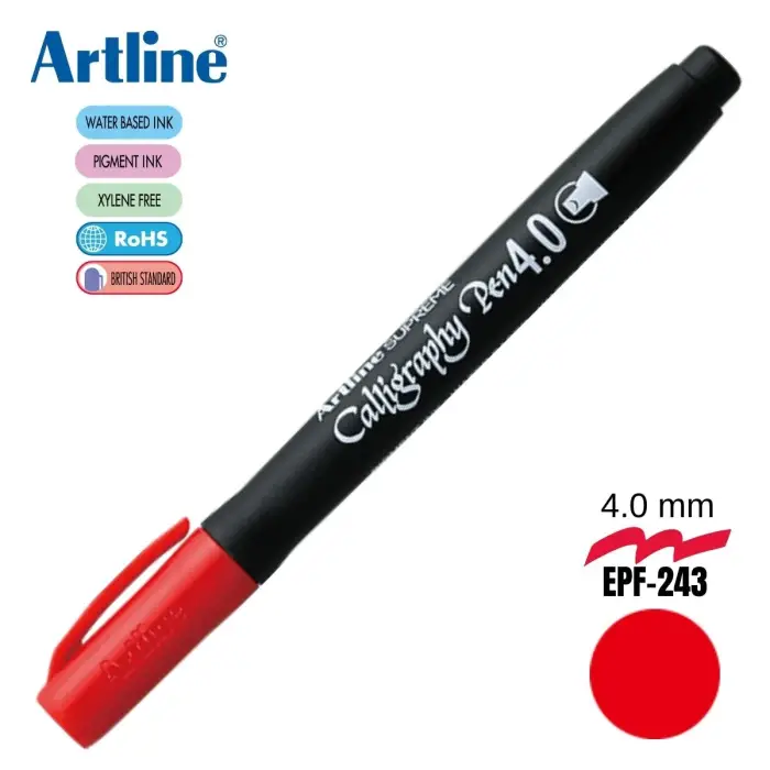 Artline Supreme Calligraphy Pen 4.0 uç 4,0 MM Kırmızı - 1