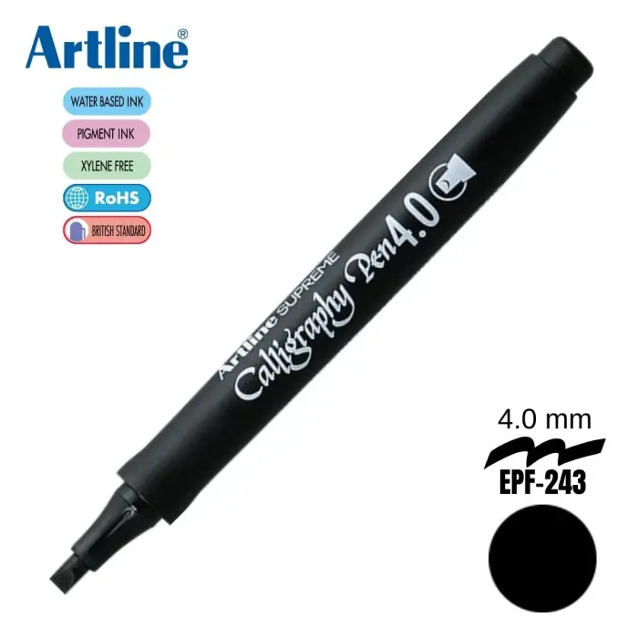 Artline Supreme Calligraphy Pen 4.0 Uç:4,0 MM Siyah - 1