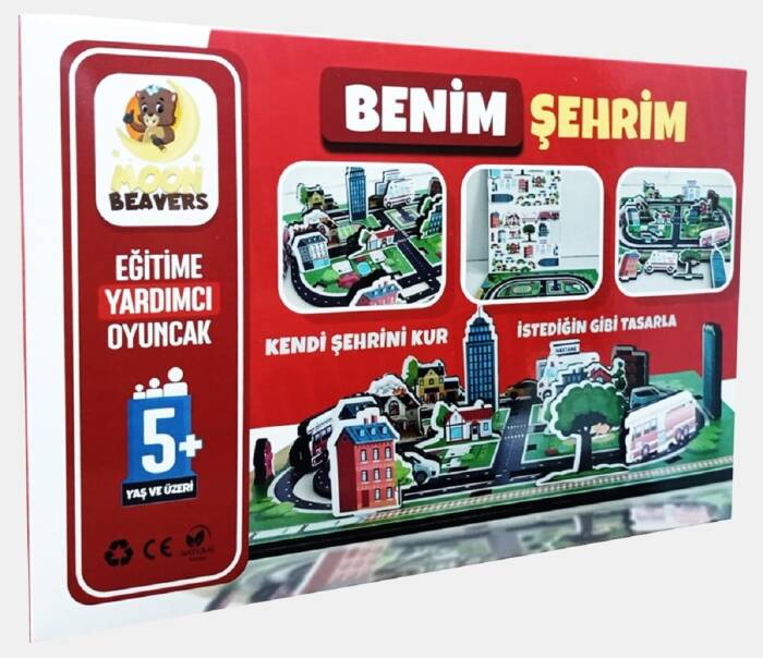 Benim Şehrim Şehir Kurma Eğitici Öğretici Geliştirici Ahşap Sağlıklı Oyuncak - 1