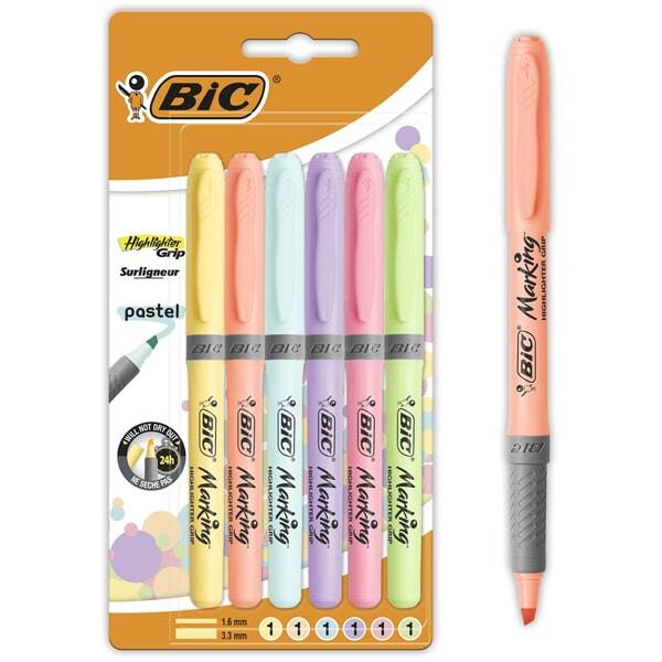 Bic Fosforlu Kalem Grıp Pastel 6 Lı 992561 - 1