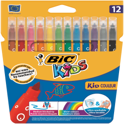 Bic Keçeli Boya Kalemi Kids Couleur Yıkanabilir 12 Renk - Bic