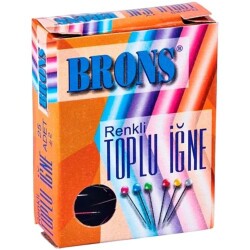 Brons Toplu İğne Renkli Başlı 25 Lİ BR-358 - Brons