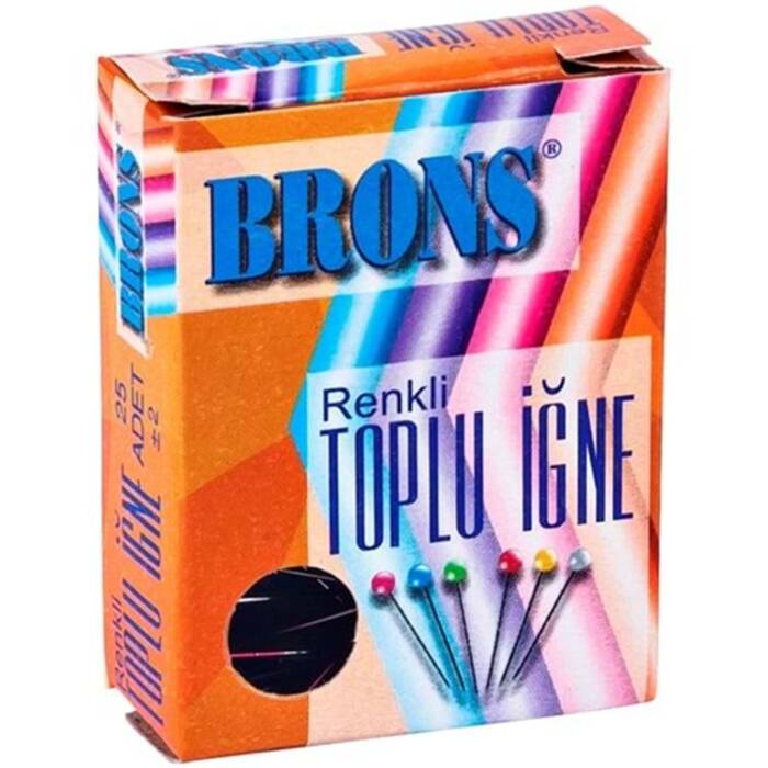 Brons Toplu İğne Renkli Başlı 25 Lİ BR-358 - 1