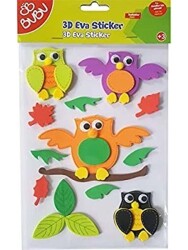 Bu-Bu 3D Eva Sticker Baykuşlar BUBU-STS044 - Bubu