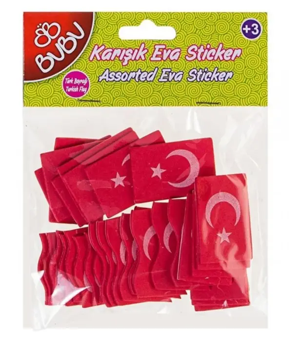 Bubu Karışık Eva Sticker Bayrak Bubu-St0015 - 1