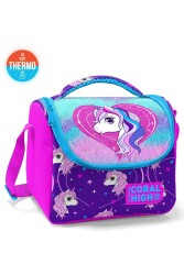 Coral High Kids Mor Pembe Unicorn Desenli Simli Thermo Beslenme Çantası 11856 - 1