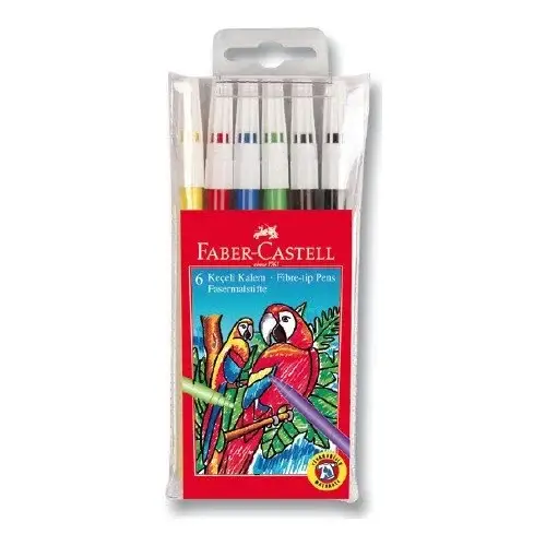 Faber-Castell Keçeli Kalem 6 Renk Yıkanabilir - 1