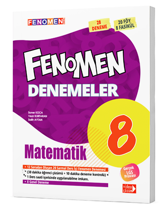 Fenomen Okul Yayınları 8. Sınıf LGS Matematik 28 li Deneme - 1