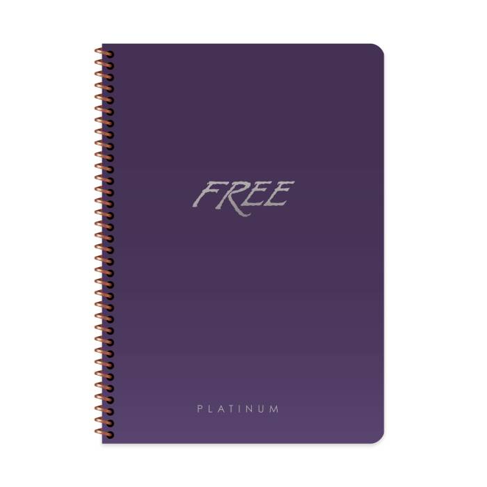 Free Platinum A4 80 Yaprak Çizgili Plastik Kapak Defter Keskin Color - 1