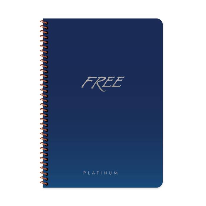 Free Platinum A4 80 Yaprak Çizgili Plastik Kapak Defter Keskin Color - 4