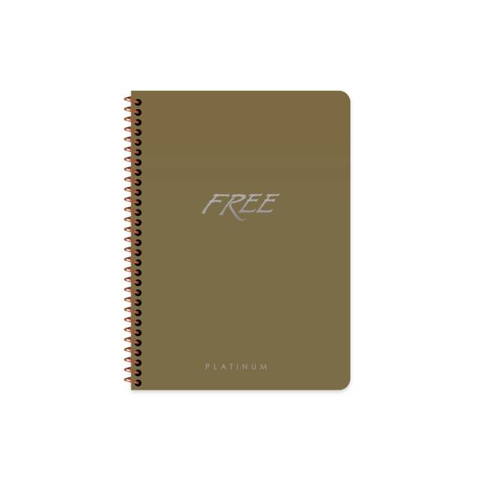 Free Platinum A5 80 Yaprak Kareli Karton Plastik Kapak Defter Keskin Color - 3