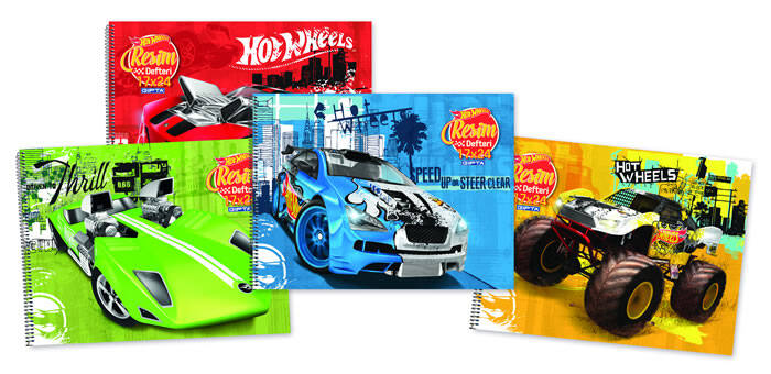 Gıpta Hot Wheels Resim Defteri Spiralli 15 Yaprak 25X35 Cm - 1