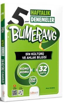 Günay Yayınları 5. Sınıf Din Kültürü ve Ahlak Bilgisi Bumerang Konu Konu Haftalık Denemeler - 1