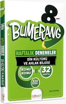 Günay Yayınları 8. Sınıf Din Kültürü ve Ahlak Bilgisi Bumerang Konu Konu Haftalık Denemeler - 1