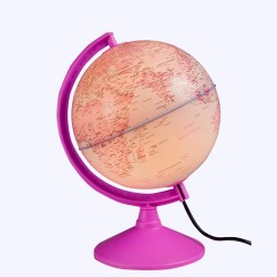 Gürbüz Işıklı Siyasi Küre Pembe 20 Cm - 1