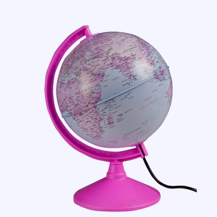 Gürbüz Işıklı Siyasi Küre Pembe 20 Cm - 2