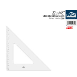 Hatas Teknik Gönye Şeffaf 32cm 45° - Hatas