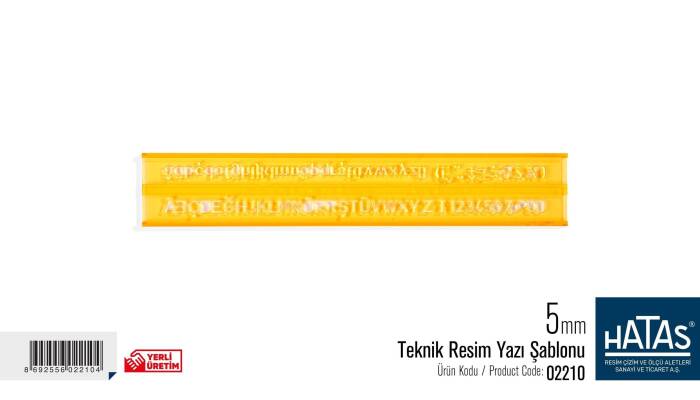 Hatas Teknik Resim Yazı Şablonu 5 Mm. No:02210 - 1