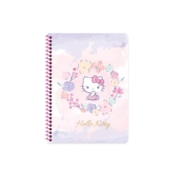 Hello Kitty Spiralli Karton Kapak Defter 16,5x22,5 80 Yaprak Çizgili - Keskin Color