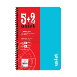 Keskin Color A4 5+2x25=175 Yaprak Ayraçlı Plastik Kapak Asist Defter - 1