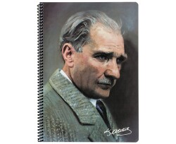 Keskin Color Atatürk A4 100 Yaprak Çizgili Spiralli Plastik Kapak Defter - Keskin Color