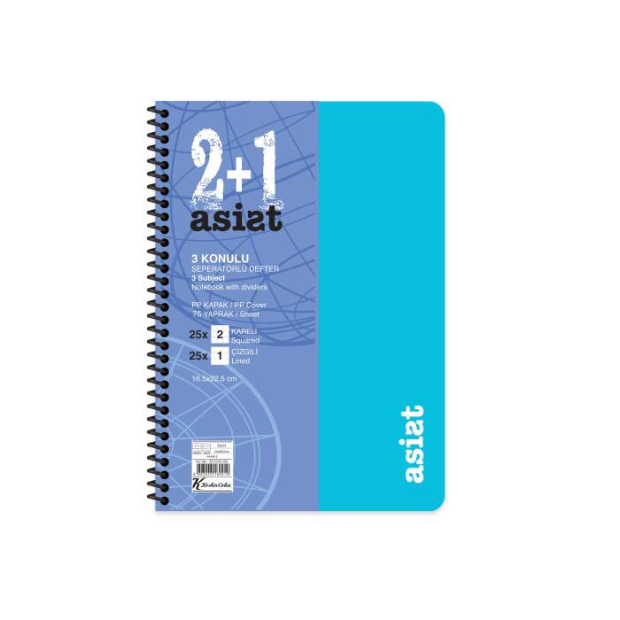 Keskin Color Defter 16,5x22,5 2+1 Ayraçlı Plastik Kapak Asist - 3