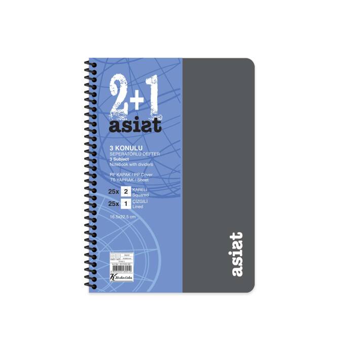 Keskin Color Defter 16,5x22,5 2+1 Ayraçlı Plastik Kapak Asist - 4