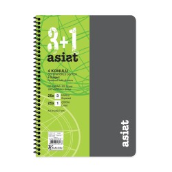 Keskin Color Defter A4 3+1 100 Yaprak Ayraçlı Plastik Kapak Asist - Keskin Color