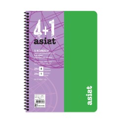 Keskin Color Defter A4 4+1 125 Yaprak Ayraçlı Plastik Kapak Asist - Keskin Color