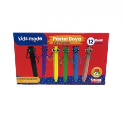 Kidsmode Yağlı Pastel Boya Altıgen 12 Renk - KIDSMODE