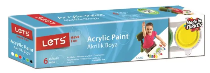 Lets Akrilik Boya 6 LI 25 ML Ana Renkler L-5200 - 1