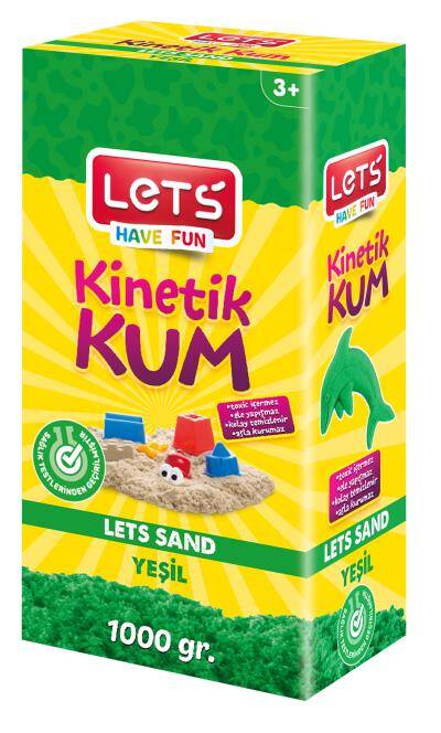 Lets Kinetik Kum 1000 gr. Yeşil Karton Kutu - 1