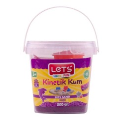 Lets Kinetik Kum 500 gr. Mor Plastik Kutu L-10159 - Lets