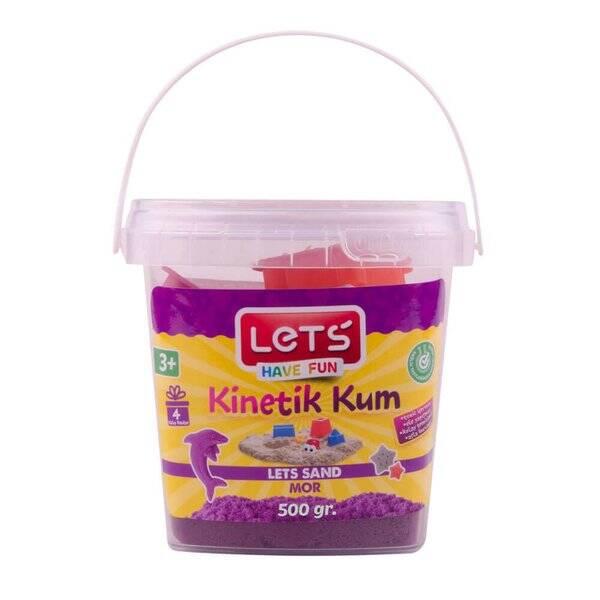 Lets Kinetik Kum 500 gr. Mor Plastik Kutu L-10159 - 1