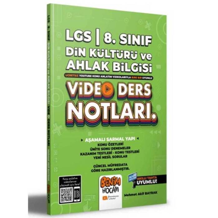 LGS 8. Sınıf Din Kültürü ve Ahlak Bilgisi Video Ders Notları Benim Hocam Yayınları - 1