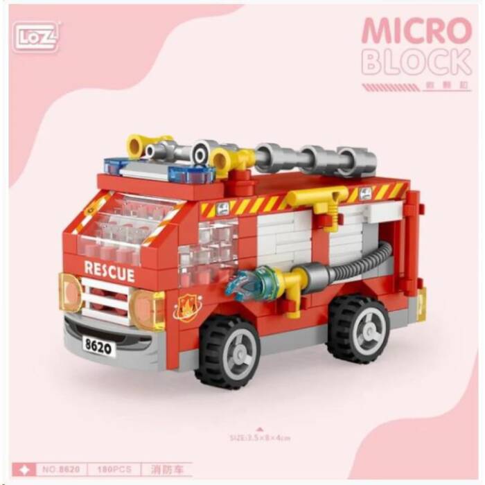 Loz 8620 Micro Block Bag Fire Engine Truck - 2