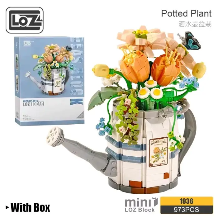 Loz Mini Blocks - Watering Pot Flower Pot Building Bricks Set LZ1936 - 3