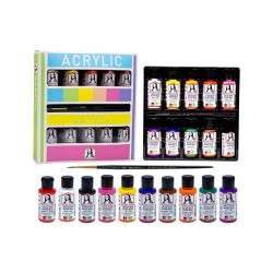 Monalisa Akrilik 10 Chalk X 40 Ml + Fırça Set Adet - Monalisa