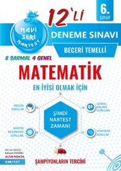 Nartest Yayınevi 6. Sınıf Mavi Matematik 12 Deneme Sınavı - Nartest Yayınları