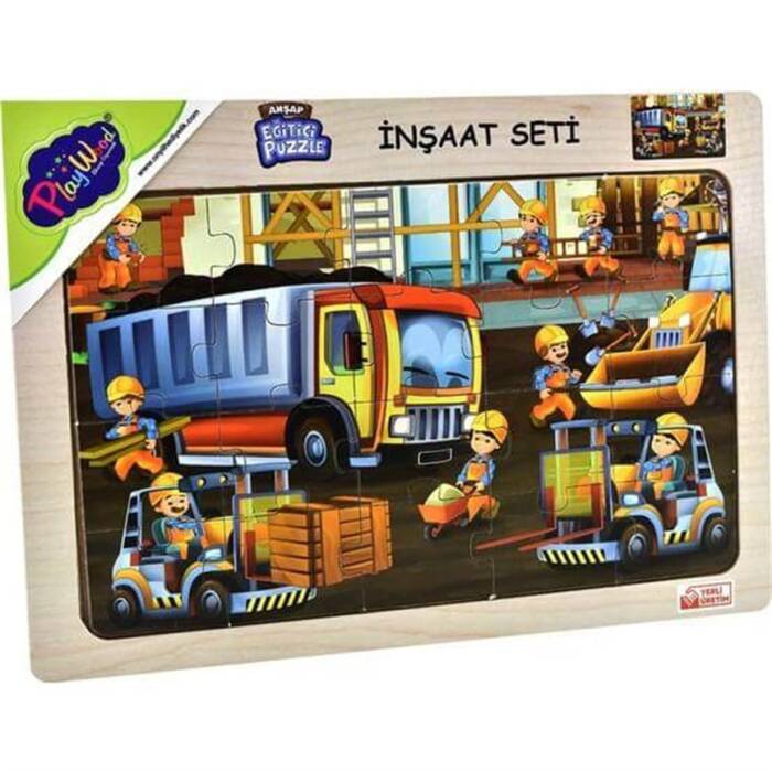 Onyıl Oyuncak Ahşap Eğitici Puzzle İnşaat Seti - 1