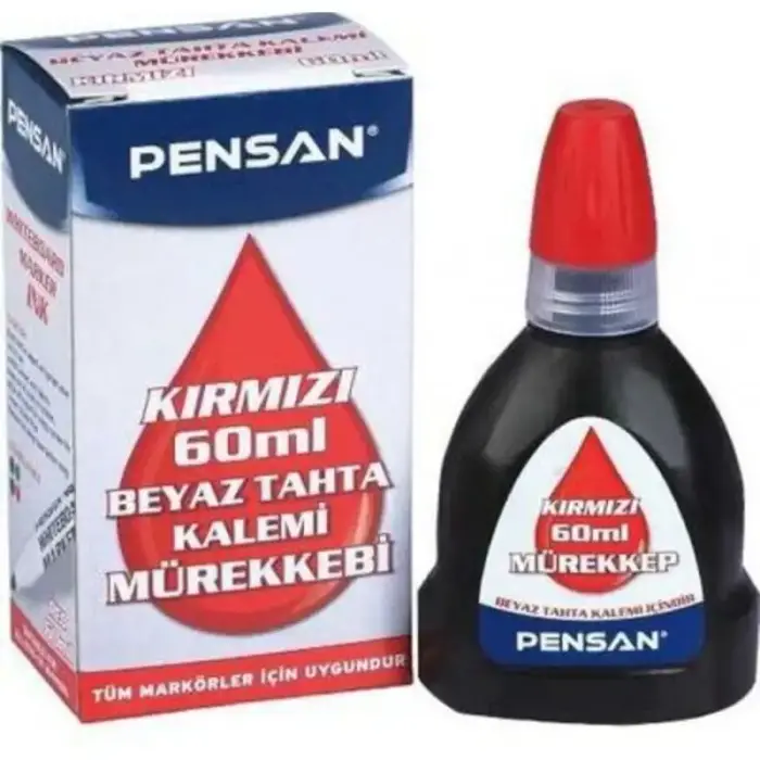 Pensan Tahta Kalem Mürekkebi 60 ML Kırmızı - 1